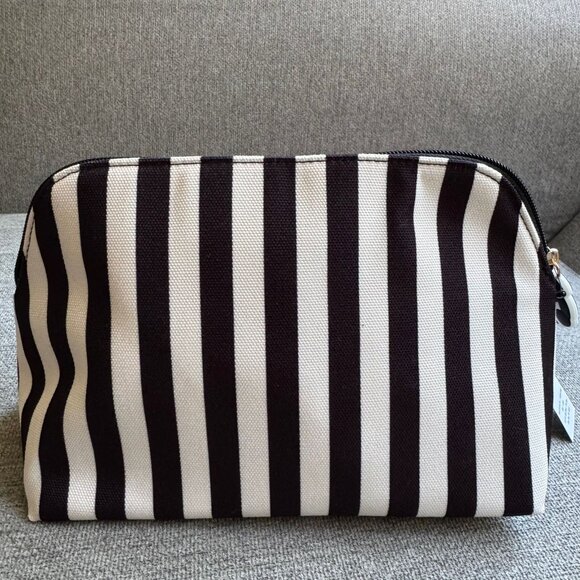 Alice + Olivia x Fabfitfun Pencil Make-up Pouch  Stripe Black New - Picture 3 of 10